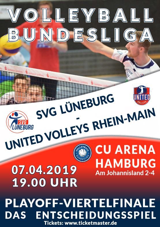 Plakat Playoff-Viertelfinale gegen United Volleys Frankfurt