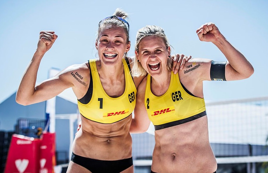 Viermal war Laura Ludwig (r.) schon bei Olympischen Spielen, nun versucht sie es mit neuer Partnerin Louisa Lippmann (l.) erneut. Foto: DVV