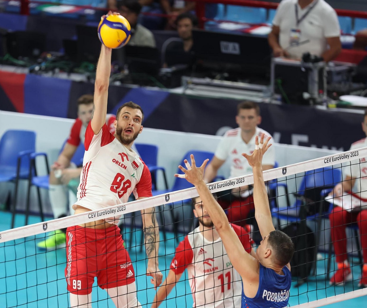Mittelblocker Norbert Huber (l.), Stamm in Polens Nationalteam, ist einer der hochkarätigen Zugänge von Jastrzebski Wegiel. Foto: CEV
